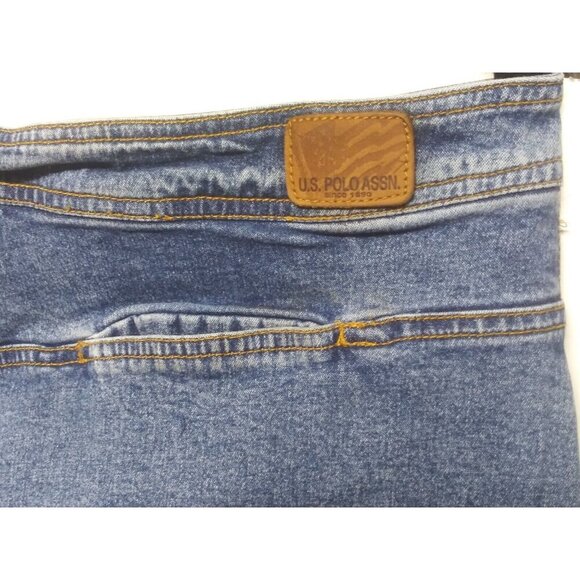 Denim Skirt Plus size 20 Stretch ruffle design knee length jean U.S. Polo Assn - Picture 7 of 8